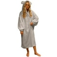 thumbnail image 3 of QATAINLAV Gray Blanket Oversized Hoodie Pajamas for Women Cute Ear Hooded Sweatshirt Dress Long Sleeve Pullover Pajamas, 3 of 10