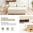 thumbnail image 6 of Modular Sectional Sofa, Convertible 3 in 1 Sleeper Sofa Bed with 4 Storage Space, 77''-111'' Wide 4 Seaters Sectional Sofa Couch with Pull Out Bed, 4 Pillows for Living Room, Corduroy Beige, 6 of 9