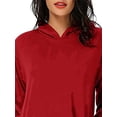 thumbnail image 3 of DYMADE Women Pockets Fashion Solid Color Casual Hooded Sweater Dress, 3 of 4