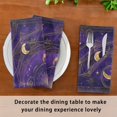 thumbnail image 6 of 6 Pack 20'' x20" Satin Table Napkins Dinner Napkins for wedding Party Decoration events Purple Celestial Pattern, 6 of 6