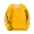 thumbnail image 2 of Spazoro Toddler Girls Swearshirts, Long Sleeve Halloween Print Crew Neck Fall Winter Casual Pullover Tops for Girls Yellow Size 5 T, 2 of 5