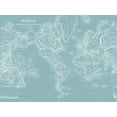 thumbnail image 2 of Mitchell 24x19 Gold Ornate Wood Framed with Double Matting Museum Art Print Titled - World Map on Aqua, 2 of 4