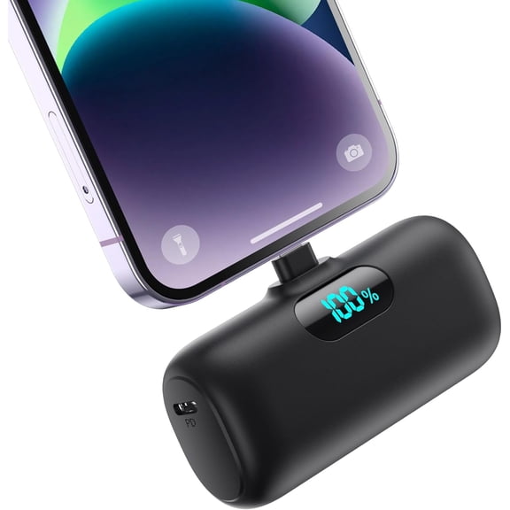 Small Portable Charger for iPhone,Upgraded 5000mAh PD Fast Charging Power Bank,Mini Battery Pack Backup Charger Compatible with iPhone 14/14 Pro Max/13/13 Pro/12 Pro/11/XS/XR/X/8/7/6 etc-Black