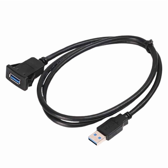 Universal Single Port Square USB3.0 Car Mount Flush Cable Extension Cord