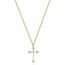 Dainty 14K Gold Plated Cross Necklace for Women | Delicate Pendant Jewelry with Adjustable Chain | Perfect Gift for Birthdays, Mother's Day, and More