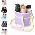 thumbnail image 1 of Sac à Boisson à 4 Compartiments Format Familial, Sac de Transport Isolé pour Boissons d'Eau pour 4 Tasses avec Poignée Réglable, Courroie Séparatrice Réutilisable pour Voyage, Sport, Usage Quotidien, 1 of 4
