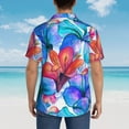thumbnail image 4 of Susaid Bright Flowers Print Short Sleeve Shirts Button Down Casual Shirts Summer Beach Aloha Button Down Short Sleeve for Men ,X-Large, 4 of 7