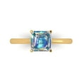 thumbnail image 2 of 2.7ct Asscher Cut White Sapphire 14k White Gold Engraving Statement Bridal Wedding Designer Ring Size 5, 2 of 7