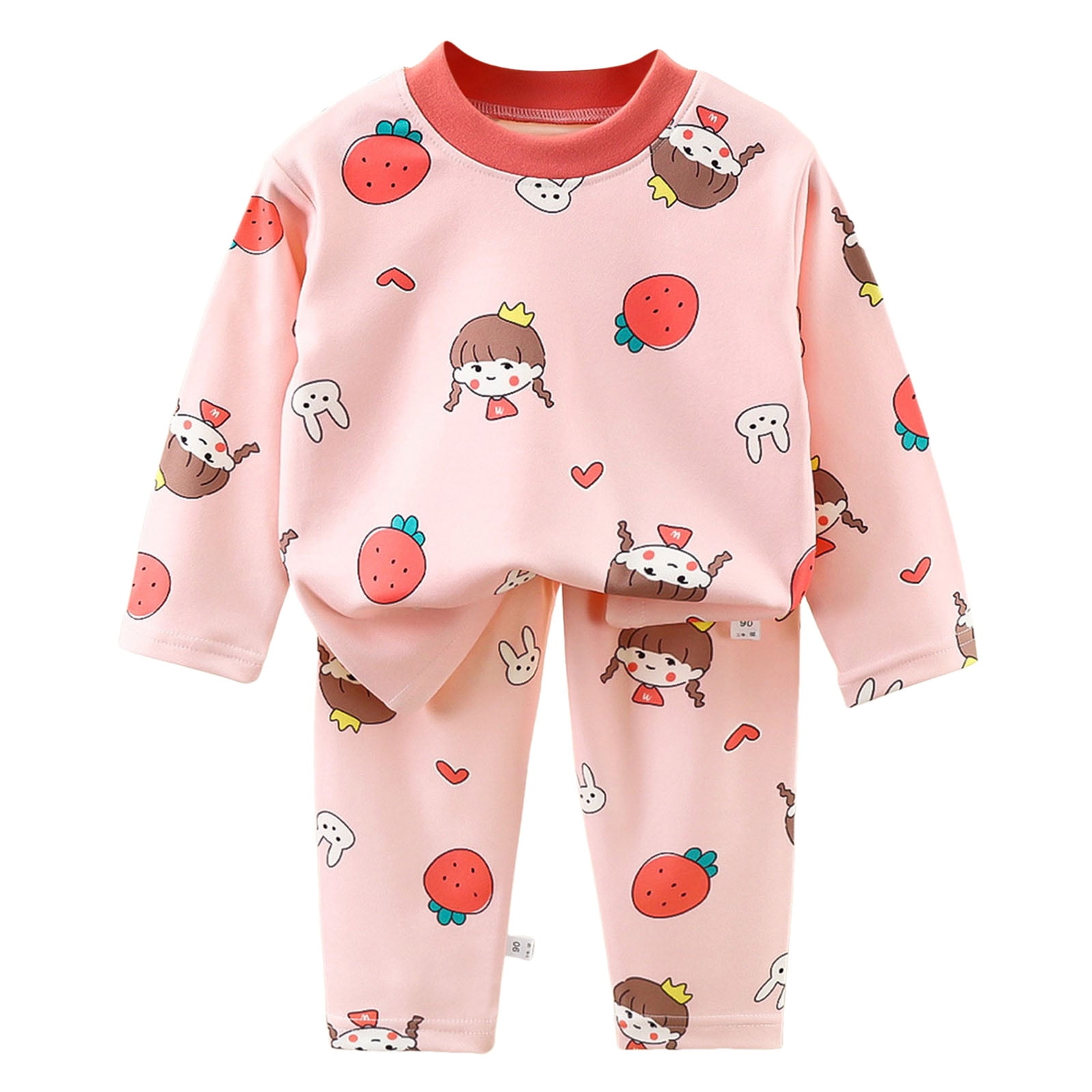 Huioutfit Baby Girl Clothes Toddler Ruffled Fruit Top + Pant Fall Outfits 6 12 18 24 Month 3 4 5 6T (Pink 1-2 Years)