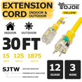 thumbnail image 2 of Cable de extensión YOJOE de 30 pies, calibre 12, 15 A, 125 V, interior/exterior, 2 of 7