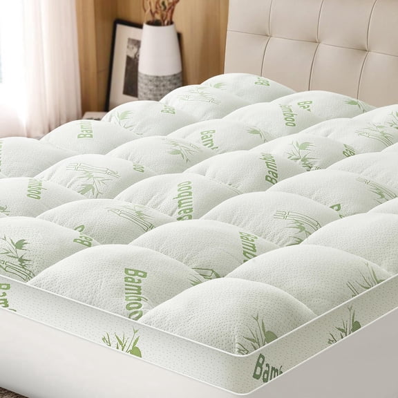 Bamboo Thick Mattress Topper, Viscose Derived from Bamboo Thick Pillow Top Mattress Pad