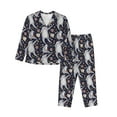 thumbnail image 1 of Balery Sloths Dancing Conjunto de Pijama con Estampado para Mujer, Conjunto de Dos Piezas con Manga Larga, Ropa de Dormir Suave con Bolsillos, Pijamas Cómodos-Medium, 1 of 7