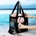 thumbnail image 4 of UALSRZL Mesh Beach Bag, Large Beach Tote Bag for Women, Pool Bags for Toys Family Travel Vacation Cruise Essentials, Black, 4 of 8