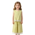 thumbnail image 2 of Angala Outfit for Toddler Girls Bowknot Ruffled Lace Vest Shorts Daily Wear Girl Summer Set, 2 of 9