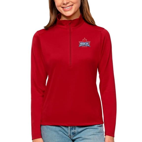 Women's Antigua Red Toronto Rock Tribute Quarter-Zip Pullover Top