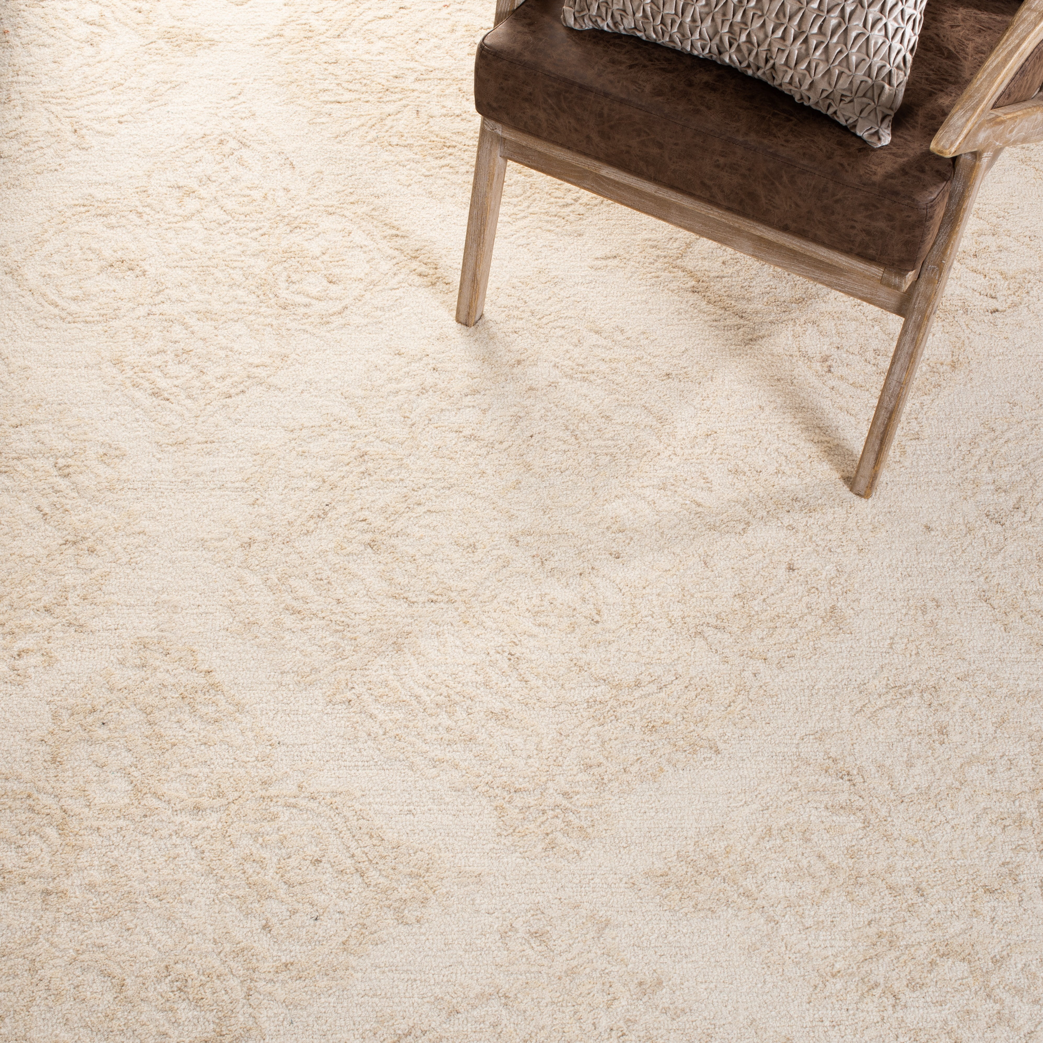 SAFAVIEH Abstract Rachelle Trellis Wool Area Rug, Ivory/Beige, 11' x 15'