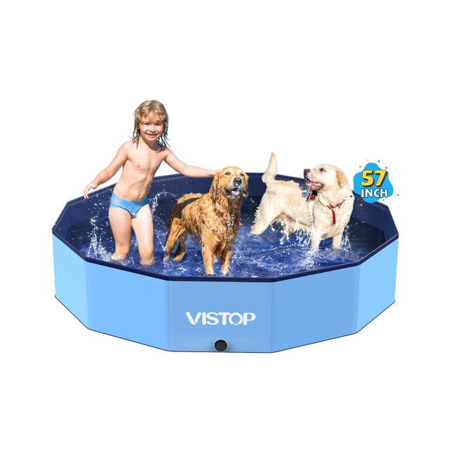 Piscina plegable para perros VISTOP 145 cm x 30 cm azul