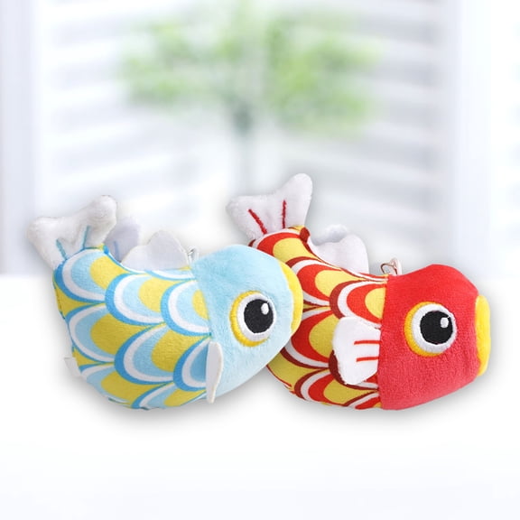 shenmeida 2Pcs Fish Plush KeyChains Gift KeyRings Pendant Cartoon Small Carp Keychain Stuffed Toy Christmas Gift