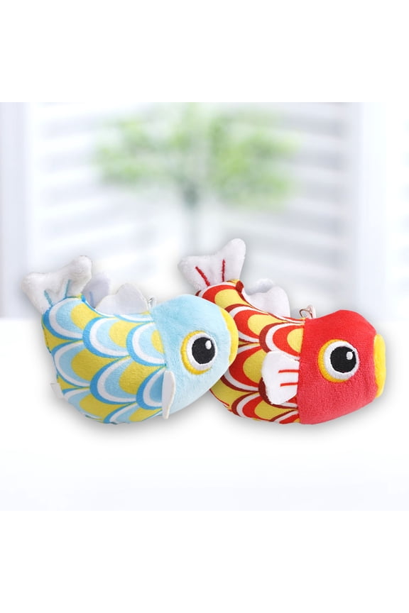 2Pcs Fish Plush KeyChains Gift KeyRings Pendant Cartoon Small Carp Keychain Stuffed Toy Christmas Gift