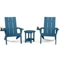 thumbnail image 7 of WINSOON Cup-Holder Adirondack Chair and Table Set 3 PCS Outdoor Patio Chairs, Navy Blue, 7 of 7