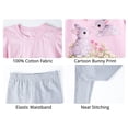 thumbnail image 3 of HILEELANG Toddler Girls 100% Cotton Bunny Daisy Puff Sleeve Legging Set, Sizes 5T, 3 of 5