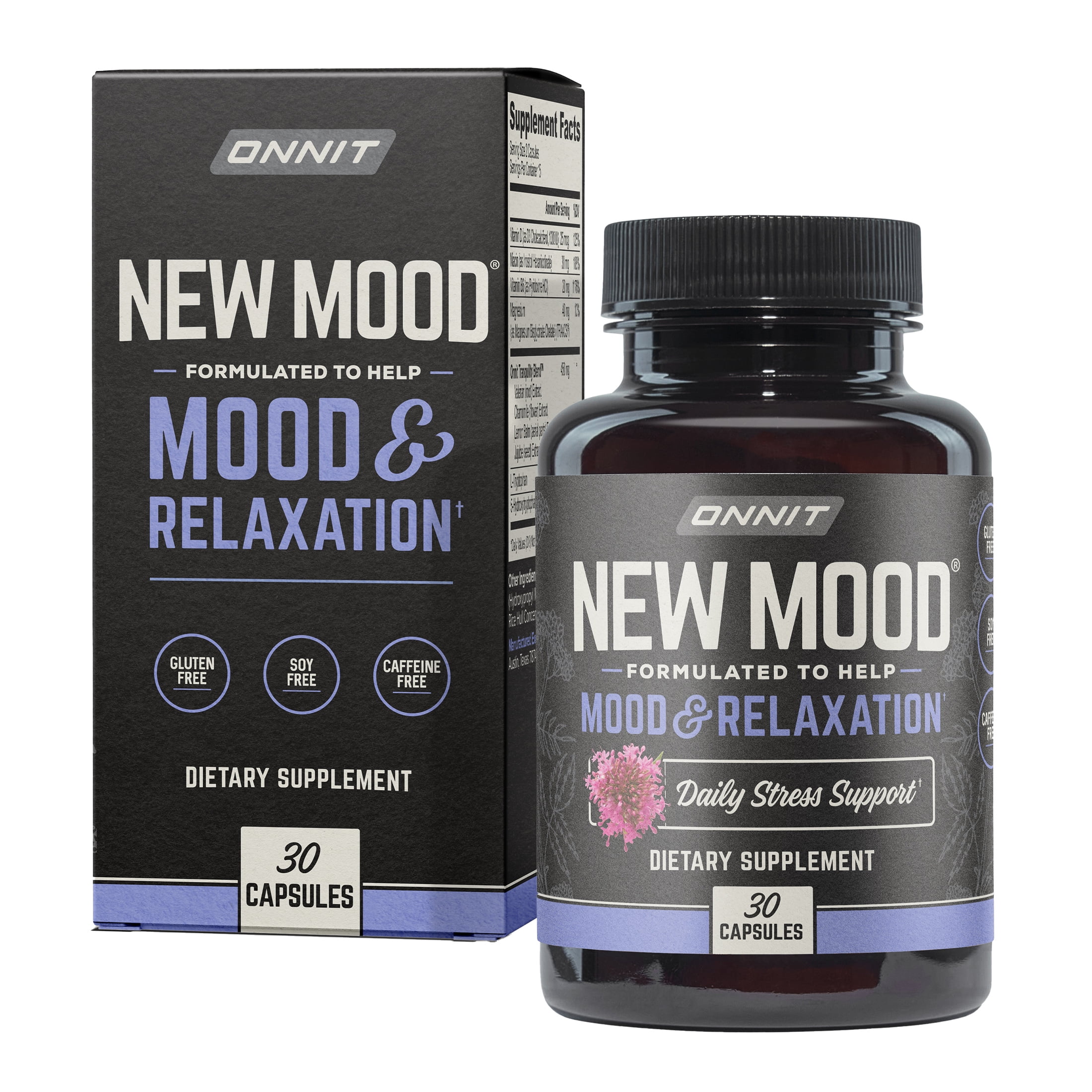 ONNIT New MOOD Daily Stress, Mood, and Relaxation Supplement 30 Ct