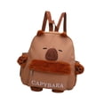 thumbnail image 2 of Mochila de peluche de capibara de gran capacidad y cómoda con correa para niñas y niños Oreja marrón, 2 of 9