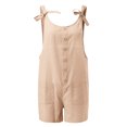 thumbnail image 3 of LUOGENLI Girls Jumpsuits Girls Summer Sleeveless Casual Romper Spaghetti Strap Shorts Jumpsuit with Pockets Girls Rompers Size 6-7 3 Pack Rompers for Girls Size 14-16 Khaki 5-6 Years, 3 of 5