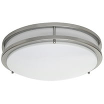 14" LED flush mount fixture.Die-Form-Cold-Rolled Steel housing. Plastic white diffuser. Dimmable. Damp location