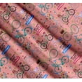 thumbnail image 3 of Soimoi Cotton Cambric Fabric Text,Floral & Bicycle Transport Printed Craft Fabric by The Yard 56 Inch Wide, 3 of 7