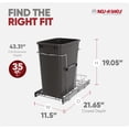 thumbnail image 4 of Rev-A-Shelf Pullout Trash Can 35 qt. for Kitchen Cabinets, Gray, RV-12KD-13C-S, 4 of 11