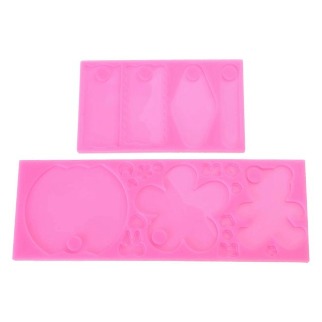 2 Pack DIY Jewelry Craft Making Molds Silicone Lid Name Plate Moulds Silicone Resin Moulds for Keychains and Pendants