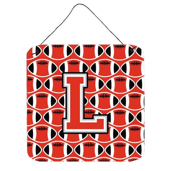 Letter L Football Scarlet and Grey Wall or Door Hanging Prints