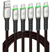 INIU USB C Cable, [5 Pack] 3.1A QC 3.0 Fast Charging Type C Cable, (1.6+3.3+3.3+6.6+6.6ft) Nylon Phone Date Cord w