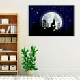 thumbnail image 3 of Howling Lone Wolf with Full Moon Background - Wrapped Canvas Print Wall Art | 48" W x 32" H, 3 of 4