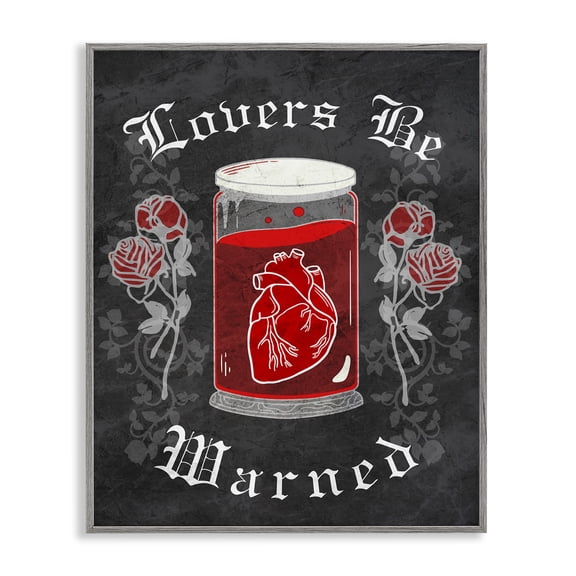 Stupell Industries Eclectic Spooky Heart In Jar Gray Framed Giclee Art, 16 x 20, by Lil' Rue