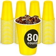 thumbnail image 2 of DecorRack 80 Party Cups, 16 fl oz -BPA Free- Plastic Soda Cups, Yellow (Pack of 80), 2 of 7