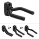 thumbnail image 4 of Soporte de pared para guitarra, paquete de 6, colgador de pared para guitarra, soporte de gancho de pared, pantalla negra con tornillos, fácil de instalar, se adapta a guitarras, bajo, mandolina, 4 of 5