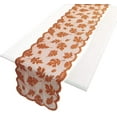 thumbnail image 4 of 2 Pack Thanksgiving Table Runner with Maple Leaves Lace Festival Table Runner Thanksgiving Table Decorations for Parties & Gatherings, 100% Polyester, 13x72 Inch, 4 of 6