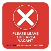 Security Sign "Please Leave This Area Vacant" removable, 3/pk
