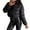 2 Black, variant on Wovix Women Winter Warm Stand Collar Slim Fit Cropped Short Puffer Zipper Down Jacket with Hood Coats Long Sleeve Basic Solid Color Trendy Daily Outerwear Winter