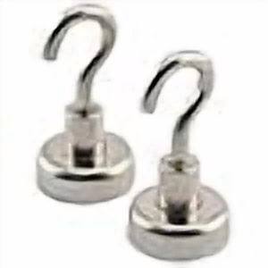 Master Magnetics 07632 2 Pack, #28,.787" D x.285T x 1/4" H, Chrome Plated Neodymium Magnetic Hook