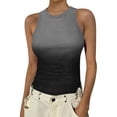 thumbnail image 2 of Womens Tank Tops High Neck Sleeveless Ribbed Tank Casual Basic Thick Strap Slim Fitted Racerback Shirts 2026 Gray XL, 2 of 5