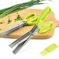 thumbnail image 3 of Multifunctional Muti Layers Stainless Steel Knives Multi Layers Scallion Cutter Herb Laver Spices Cutter Kitchen Scissors, 3 of 6
