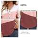 thumbnail image 5 of Blusa informal transpirable de manga corta para mujer para oficina, fiestas y salidas - Camisa con escote en V y encaje en contraste en rosa S, 5 of 5
