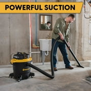 Vacmaster 12 Gallon 6.0 HP 143 CFM Plastic Wet Dry Vacuum and Blower, Black