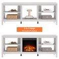 thumbnail image 4 of Fireplace TV Stand for 75 inch TV,  Wood Entertainment Center with 6 Storage Cabinets for Living Room,Bedroom White 70 inch, 4 of 7