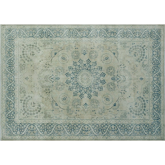 Fine VTG Raphael Beige/Blue Rug, 7'11" x 11'1"