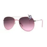 Girls Kid Size Unicorn Metal Jewel Pin Tear Drop Pilots Sunglasses Gold Pink
