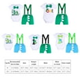thumbnail image 6 of FYMNSI Baby Boy Dinosaur 1st First Birthday Party Cake Smash Outfit Cotton Short Sleeve Romper Y-Back Suspenders Shorts Pants 3pcs Set Photo Props Summer Clothes 6-12 Months Green, 6 of 7